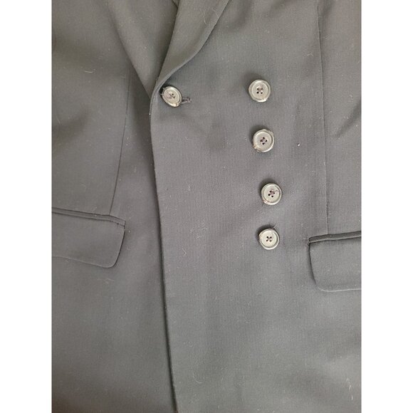 Vtg Lauren Ralph Lauren Dbl Breasted Wool Blend Blazer Wmn 8 Knee Length Preppy - Picture 2 of 10